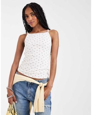 Levi's Dry Goods Pointelle Ditsy Print Cami Top - White
