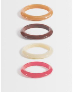 Mango Set Van 4 Statement Armbanden Van Acryl - Grijs