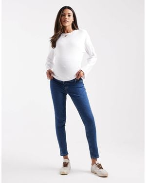 ASOS Asos Design Maternity Skinny Jeans With Over Bump - Blue