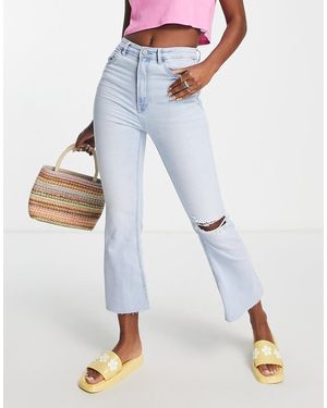 Stradivarius Crop Flare Jeans - Blue