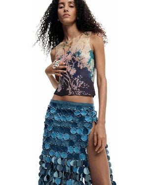 Desigual Denim Pareo Patch - Blue