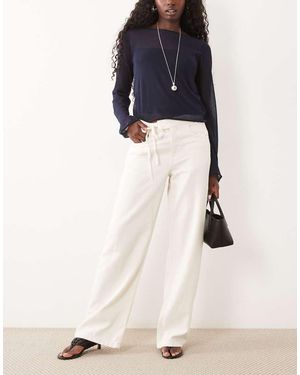 Mango Relaxed Trouser - White