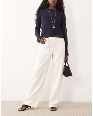 Mango Ruimvallende Broek - Wit