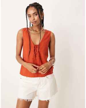 Threadbare – camisole aus leinenmix - Orange