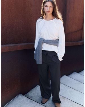 Pull&Bear Wide-leg-hose mit umgeschlagenem bund - Blau