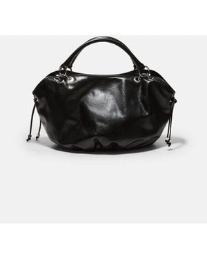 Stradivarius Round Shopper Bag With Metal Details - Black