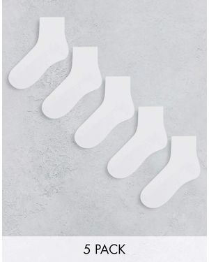 ASOS – 5er-pack knöchelhohe frottee-socken - Grau