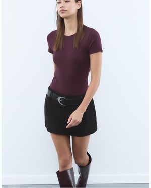 Stradivarius Smart Skort With Belt - Purple