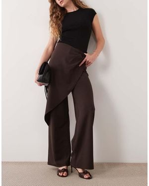 Gina Tricot Wrap Drape Trousers - Brown