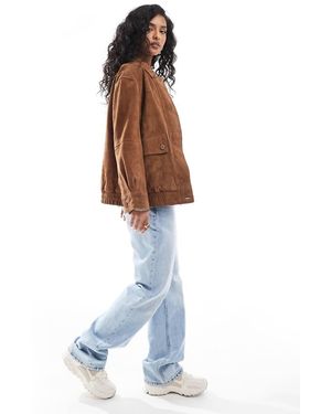 ASOS Real Suede Oversized Bomber - White