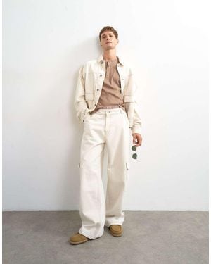 TOPMAN Rigid baggy Fit Jean With Side Pockets - White