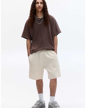 Pull&Bear Gebreide Bermudashort Met Wafelstructuur - Naturel