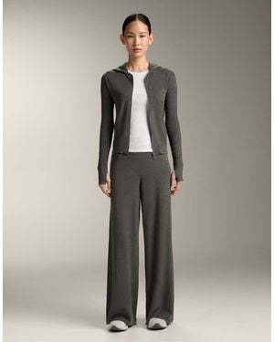 Oysho Rib Knit Straight-Leg Trousers - Grey