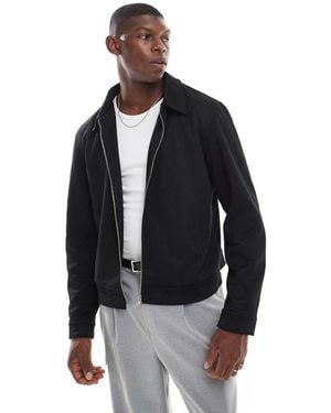 ASOS Suedette Harrington Jacket - Blue
