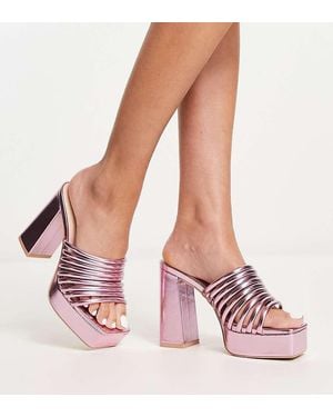 Raid Wide Fit Stella Platform Mules - White