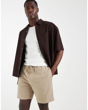 ASOS Slim Textured Fit Jersey Short - Natural