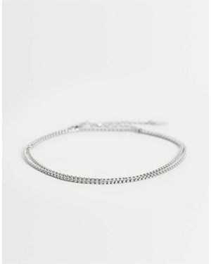 ASOS Waterproof Stainless Steel Slim Rope Chain Bracelet - Natural