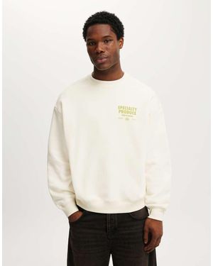 Cotton On Cotton On Box Fit Graphic Crew Jumper - White
