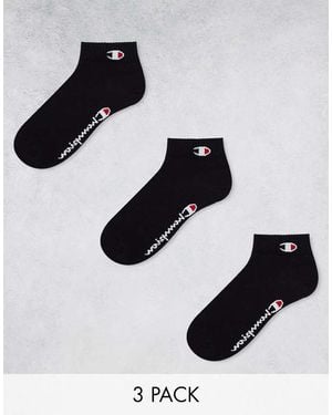 Champion 3 Pack Quarter Socks - Black