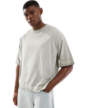 Bershka Boxy Fit Washed T-shirt - Grey