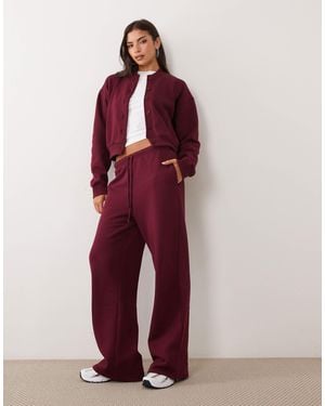 Kaiia Cotton Rich Wide Leg joggers Co-ord - Red