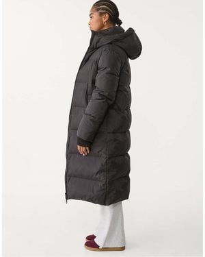 Stradivarius Long Puffer Coat - Black
