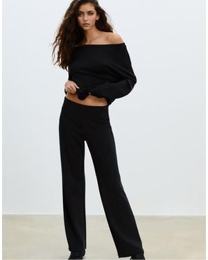 Stradivarius Soft-touch Straight-leg joggers With Seam Detail - Blue