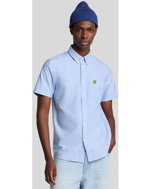 Lyle & Scott Ss Woven Shirts Short Sleeve Oxford Shirt - Blue