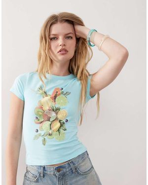 Collusion Fruit Print Baby Tee - Blue