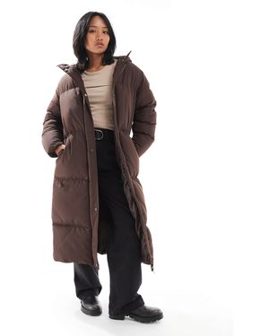 Threadbare Petite - doudoune longue à capuche - Marron
