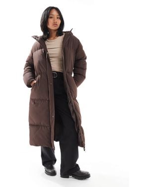 Threadbare Petite – langer puffer-mantel - Braun