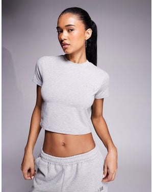 Kaiia Cotton Rich Embroidered Logo Baby Tee Co-ord - White