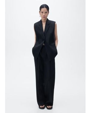 Mango 100% Linen Straight Trouser Co-ord - Blue