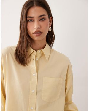 ARKET Boxy Cotton Poplin Shirt - Natural