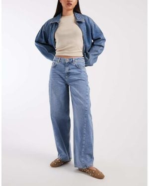New Look Hamilton Seam Detail Barrel Leg Jeans - Blue
