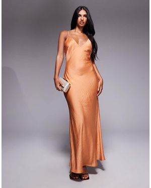 TFNC London V Back Button Detail Maxi Dress - Grey