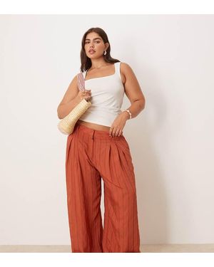 ASOS Asos Design Curve Palazzo Stripe Trousers - Red