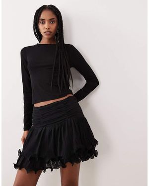 Gina Tricot Wave Edge Mini Skirt - Natural