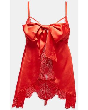 Ann Summers Unwrap Me Babydoll With Crotchless Thong - Red