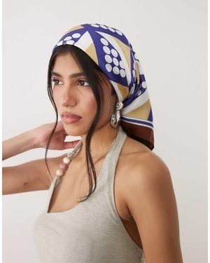 ASOS Medium Headscarf Geo Dot Print - Brown