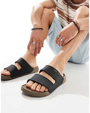 Reef Sandalias Negras Con Dos Tiras Oasis De - Negro