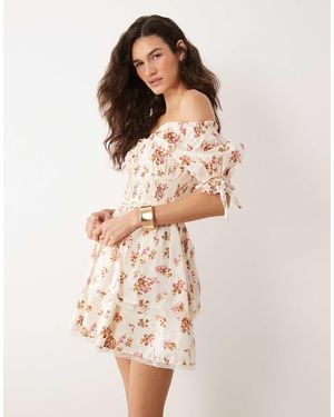 Miss Selfridge Corset Mini Dress - Natural