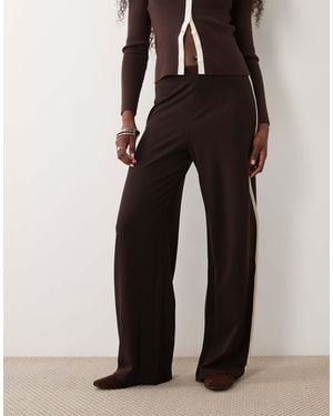 Jdy Pantalon large à bande latérale - Noir