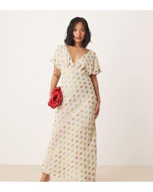 Never Fully Dressed Petite Multi- Foil Maxi Dress - White