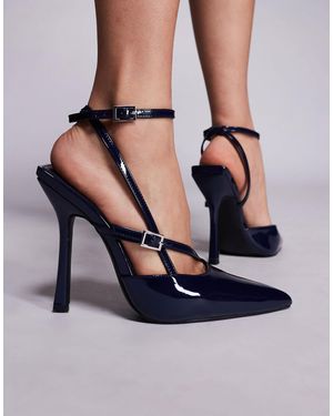 Public Desire Public Desire Idol Wide Fit Pointed Toe Heeled Shoes - Blue