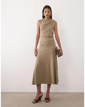 Mango Boat Neck Sleeveless Maxi Dress - Natural