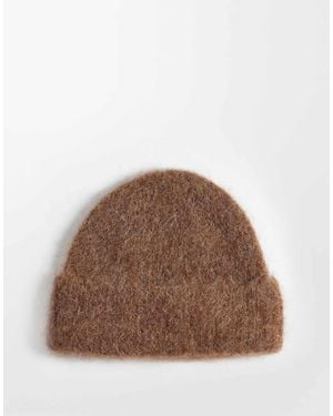 ASOS Gorro De Punto De Mezcla De Alpaca Y Lana En-Marrón