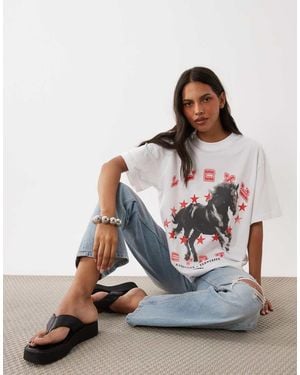 ASOS Oversized T-Shirt Met Lucky Star Rodeo-Print - Meerkleurig