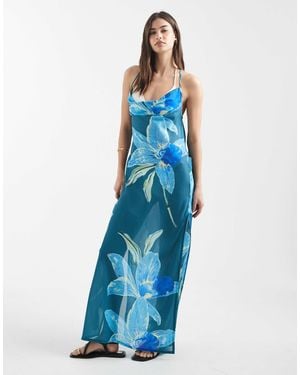 Aray Sheer Maxi Beach Dress - Blue