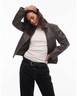 Urbancode Oversized Leren Jack - Groen